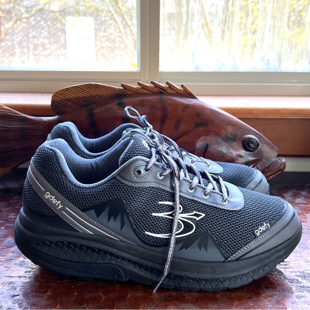 Gravity Defyer GDEFY Mighty Walk Shock Absorbing Dark Gray Black Mesh Shoes 12